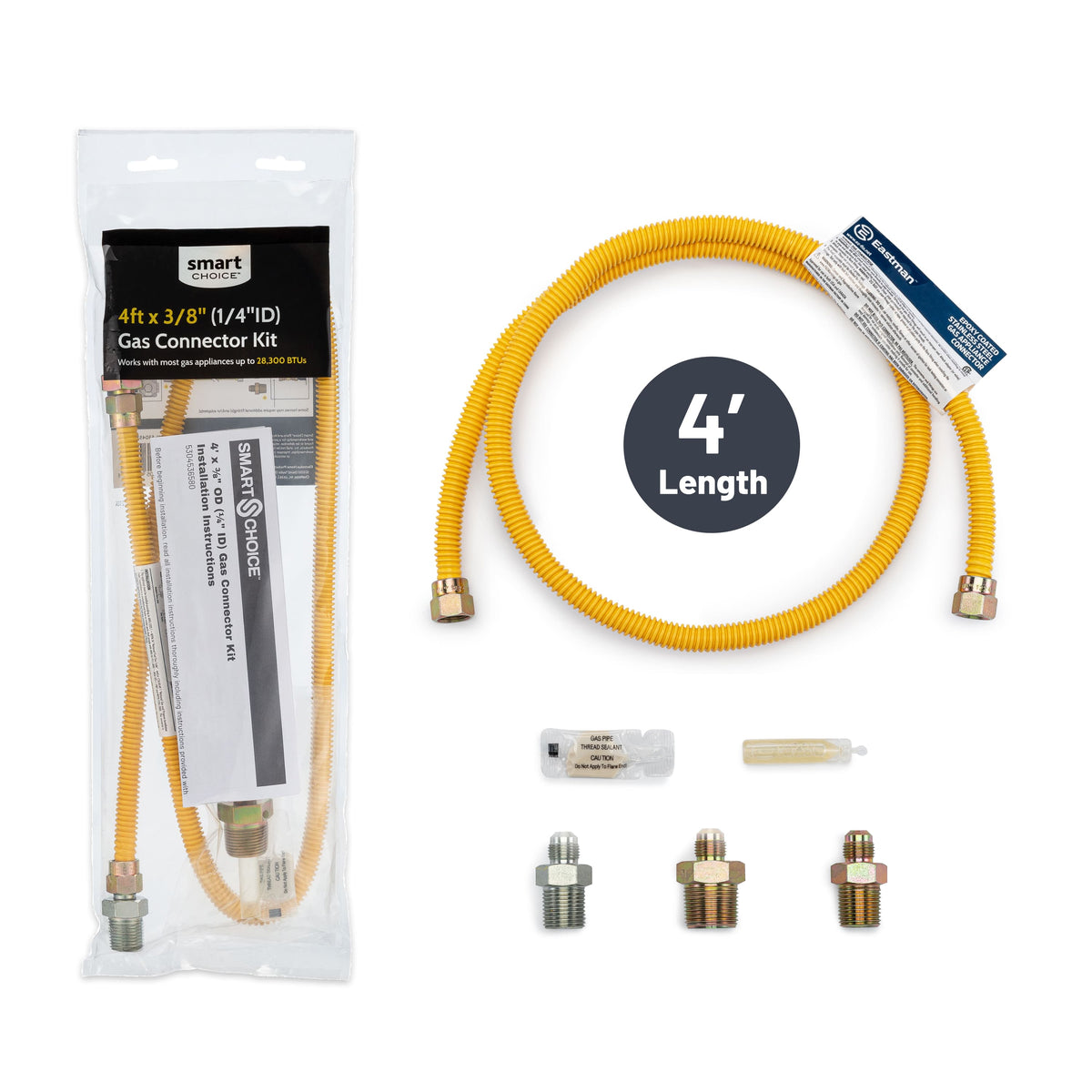 Smart Choice - 4' X 3/8" Gas Connector Kit