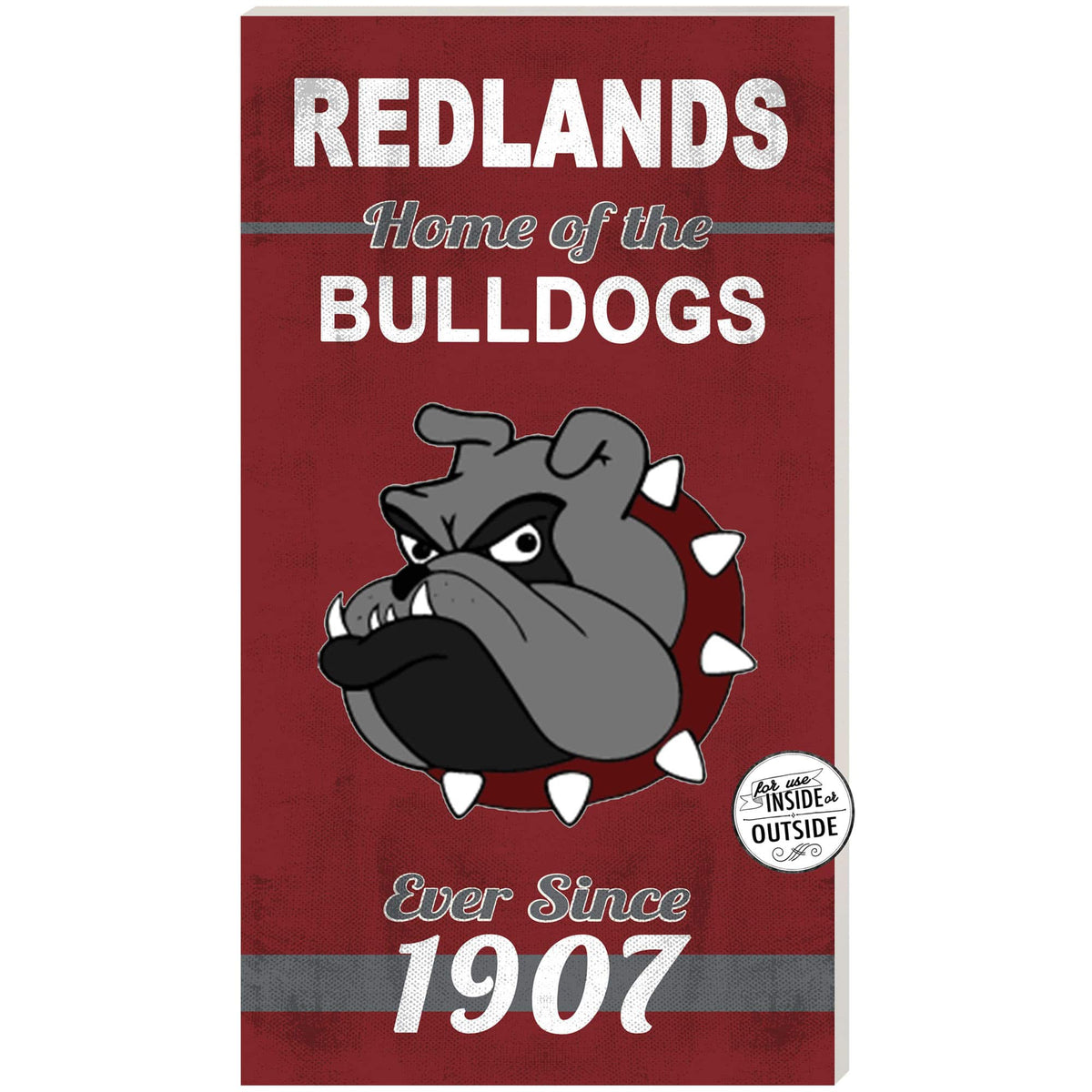 Jardine - University of Redlands Bulldogs 11" x 20" Indoor/Outdoor Home Of The Sign - Maroon