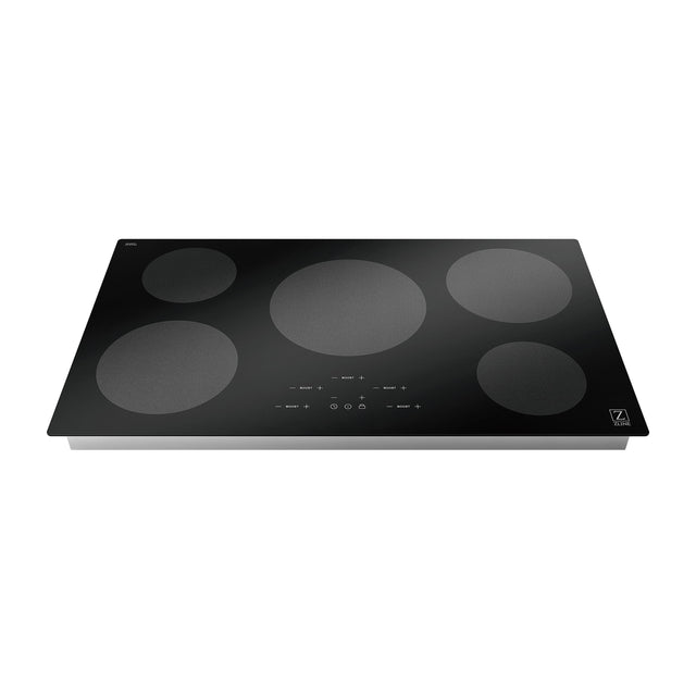 Front. ZLINE - 36 in. Wide 5 Element Induction Cooktop (RCIND-36) - Black.