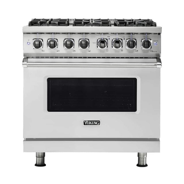 Front. Viking - 5-Series 5.6 Cu. Ft. Self-Cleaning Freestanding Dual Fuel Convection Range - Stainless steel.