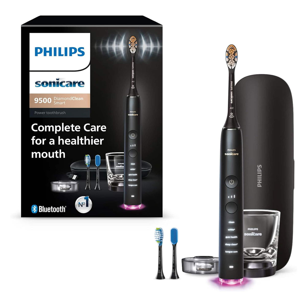 Philips Sonicare - DiamondClean Smart 9500 Electric Toothbrush HX9923/11 - Black