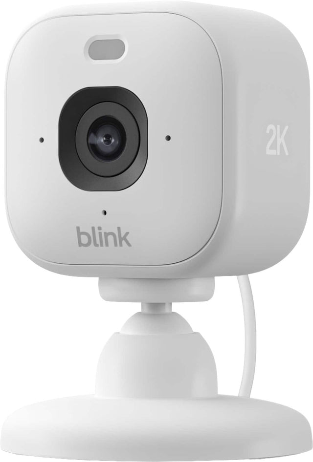 Front. Blink - Mini 2K+ Compact plug-in security camera, 2K video resolution, color night vision, enhanced audio - 1 Cam - White.