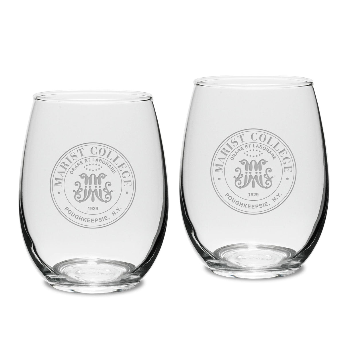 Jardine - Marist Red Foxes Team 15oz. 2-Piece Stemless Wine Glass Set - Multicolor