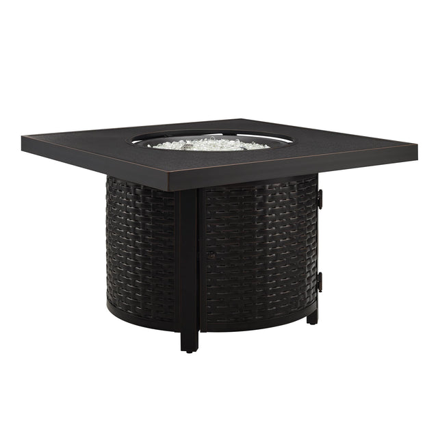 Front. Fire Sense - Dalton Square Aluminum LPG/NG Fire Pit - Antique Bronze.