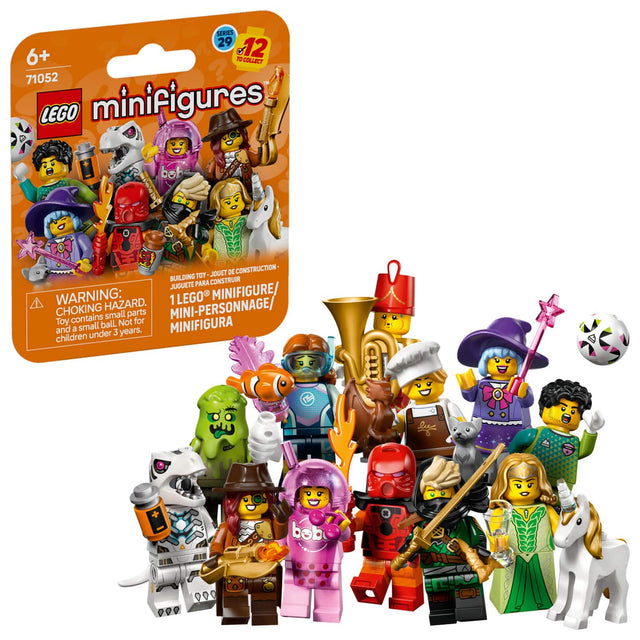 SERIES 29  
12 TO COLLECT  

6+  
71052  

LEGO minifigures  

WARNING: CHOKING HAZARD. Contains small parts and a small ball. Not for children under 3 years.  

BUILDING TOY - JUGUETE DE CONSTRUCCIÓN - JEU DE CONSTRUCTION - JUGUETE PARA CONSTRUIR  
1 LEGO MINIFIGURE / MINI-PERSONNAGE / MINIFIGURA  

bob