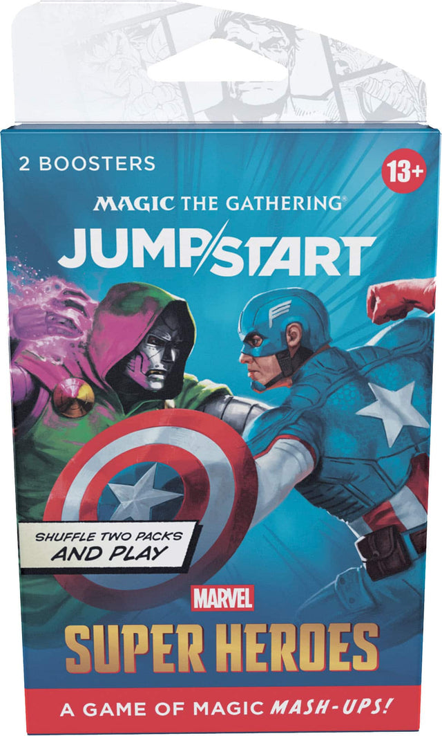 2 Boosters 13+ Magic The Gathering Jump Start F Shuffle Two Packs And Play Marvel Super Heroes A Game Of Magic Mash-Ups!