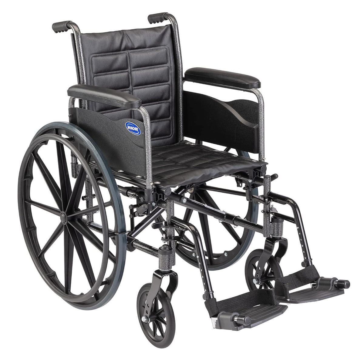 Invacare - Tracer EX2 Wheelchair for Adults, Standard Folding (18 Inch Seat), Footrests, Full Arms - Black