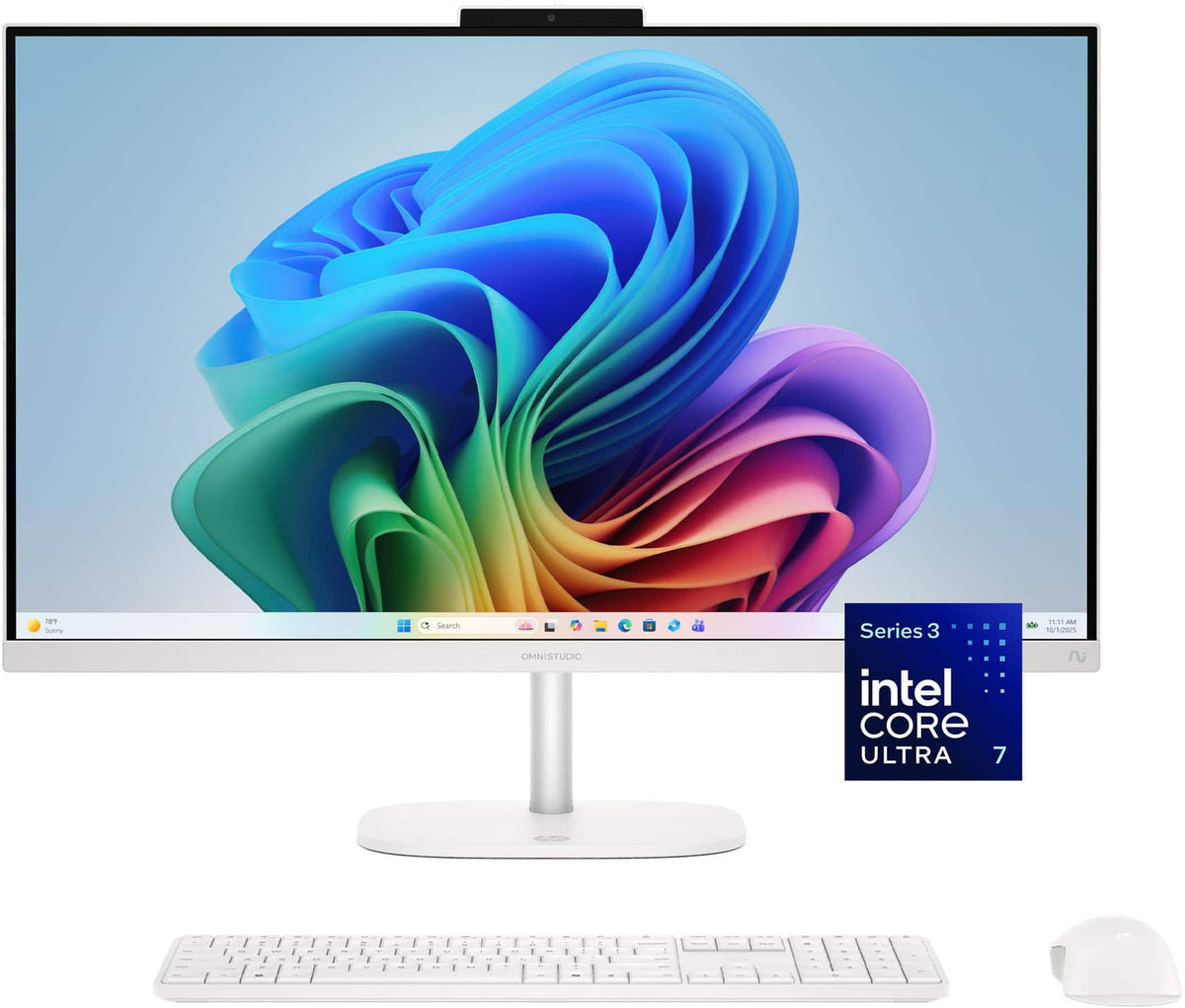 HP - OmniStudio 27" Full HD Touchscreen All-in-One w/ Adjustable Height - Intel Core Ultra 7 - 16GB Memory - 1TB SSD - Cotton White