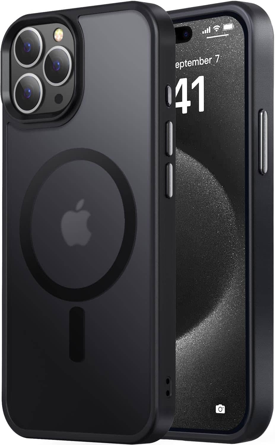 Entronix - [Magnetic] Case Compatible with iPhone 13 Pro Max - Translucent Frosted Matte - Black