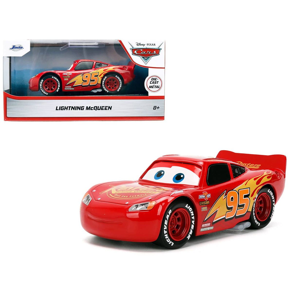 Lightning McQueen #95 Red "Cars" (2006) Movie "Hollywood Rides" Series 1/32 Diecast Model Car by Jada