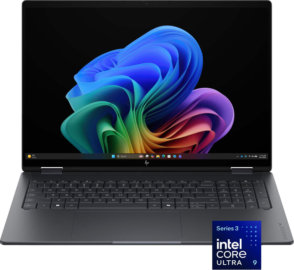 HP - OmniBook X Flip 2-in-1 - 16" 3K OLED Touchscreen Laptop - Intel Core Ultra 9 (2026) - 32GB Memory - 1TB SSD - Copilot+ - Eclipse Gray