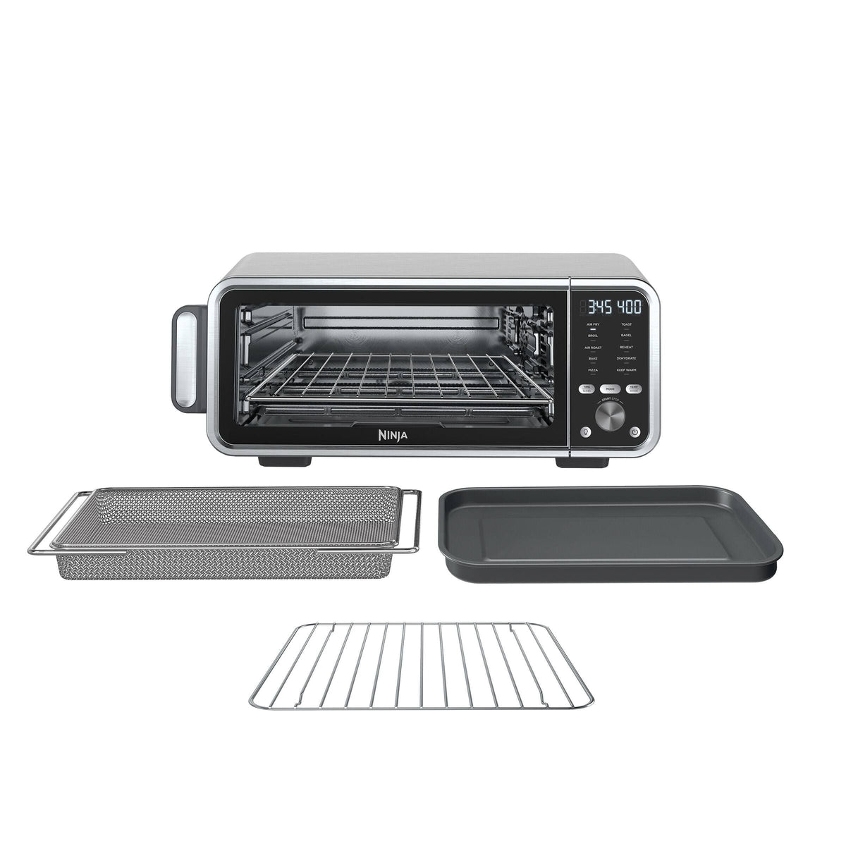 Ninja - – Refurbished Foodi 10-in-1 Digital Air Fry Oven, Toaster, Flip-Away Storage, Dehydrate, Keep Warm - Stainless Steel
