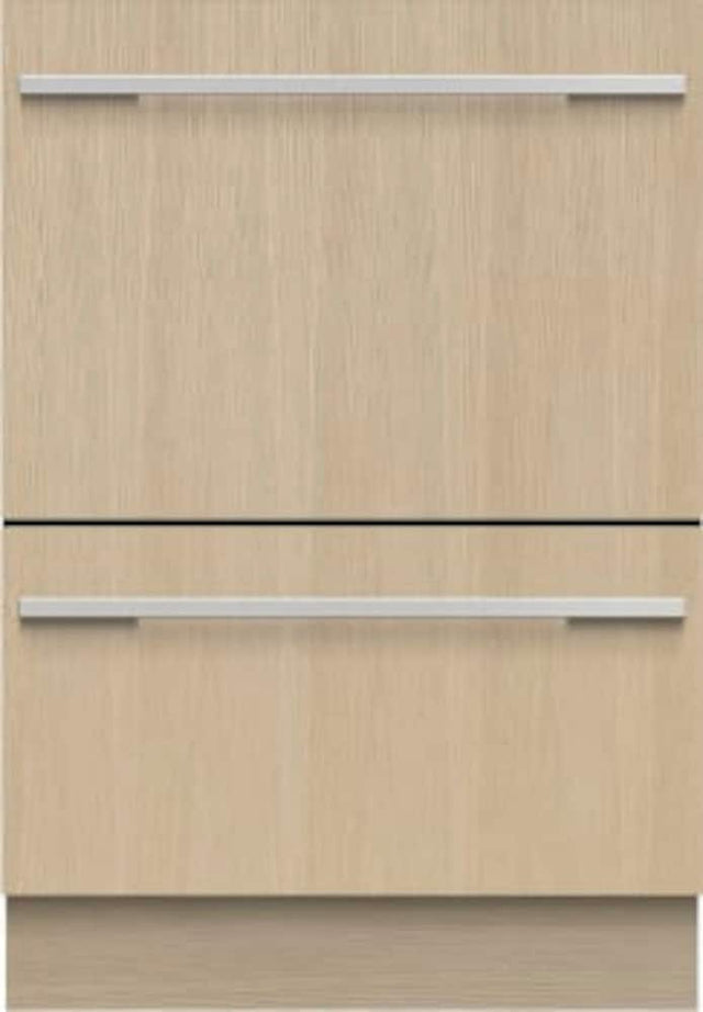 Front. Fisher & Paykel - 24" Top Control Built-in Stainless Steel Tub Dishwasher with Integrated Double DishDrawer 44dBA - Custom Panel Ready.