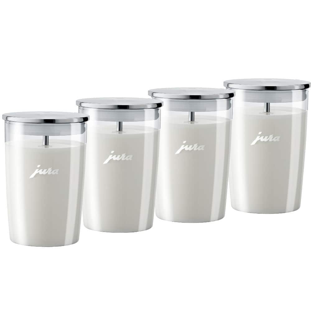 JURA - Glass Milk Container (Pack of 4) - Clear