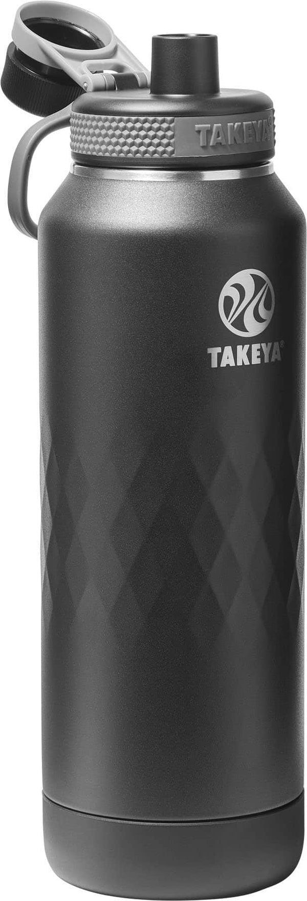 Takeya - Sport 40-oz. Leakproof Water Bottle with Spout Lid - Obsidian