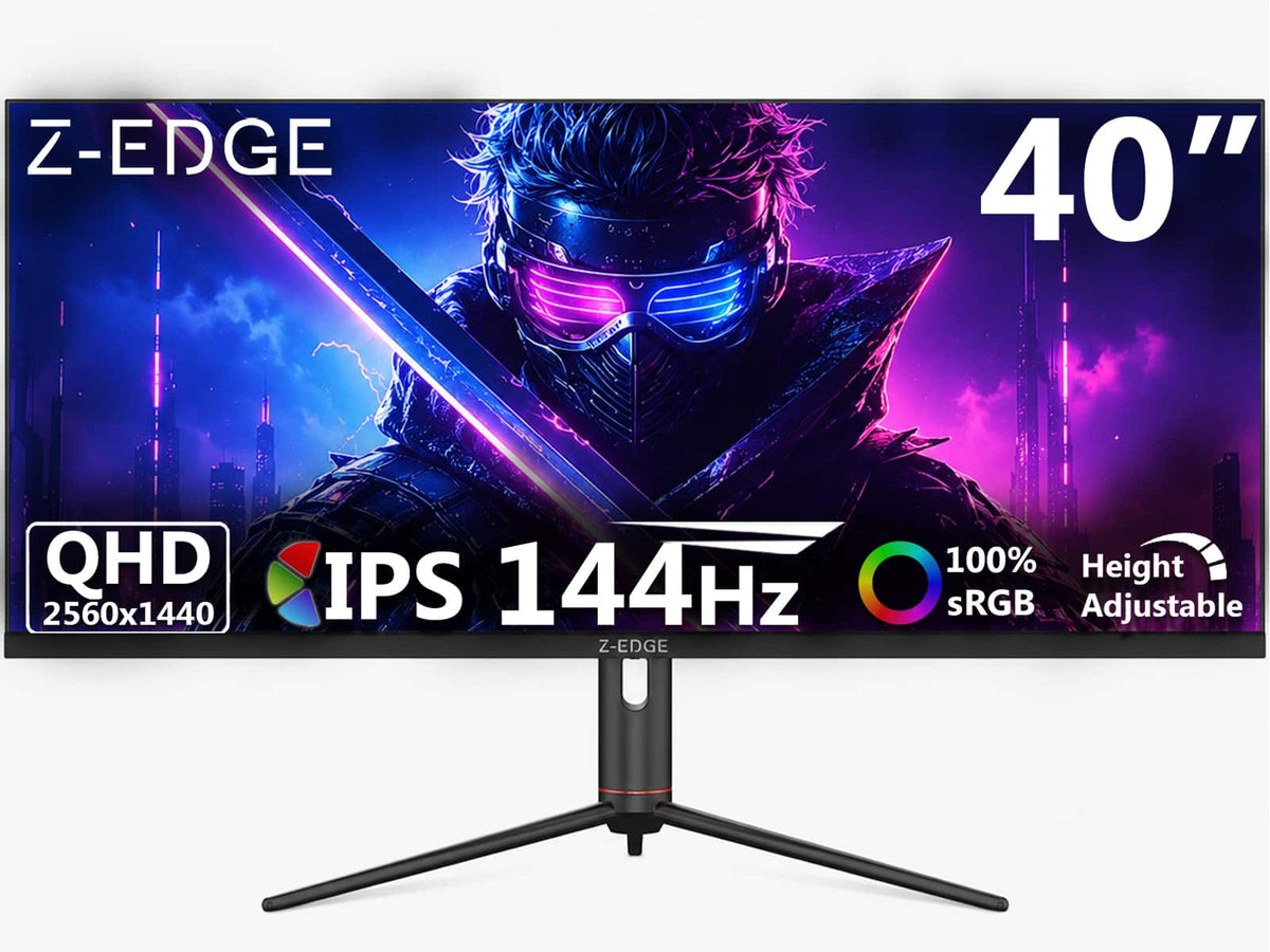 Z Z-Edge - UG40S 40" 21:9 WQHD 3440x1440 144Hz 1ms IPS Gaming Monitor, FreeSync, Height/Tilt/Swivel Adjustable - Black