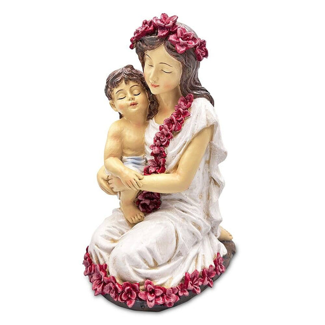 Front. OrnamentallyYou - A Mother’s Embrace Figurine, 8" Child and Mom Heartwarming Tabletop Statue Decoration - Multicolored.