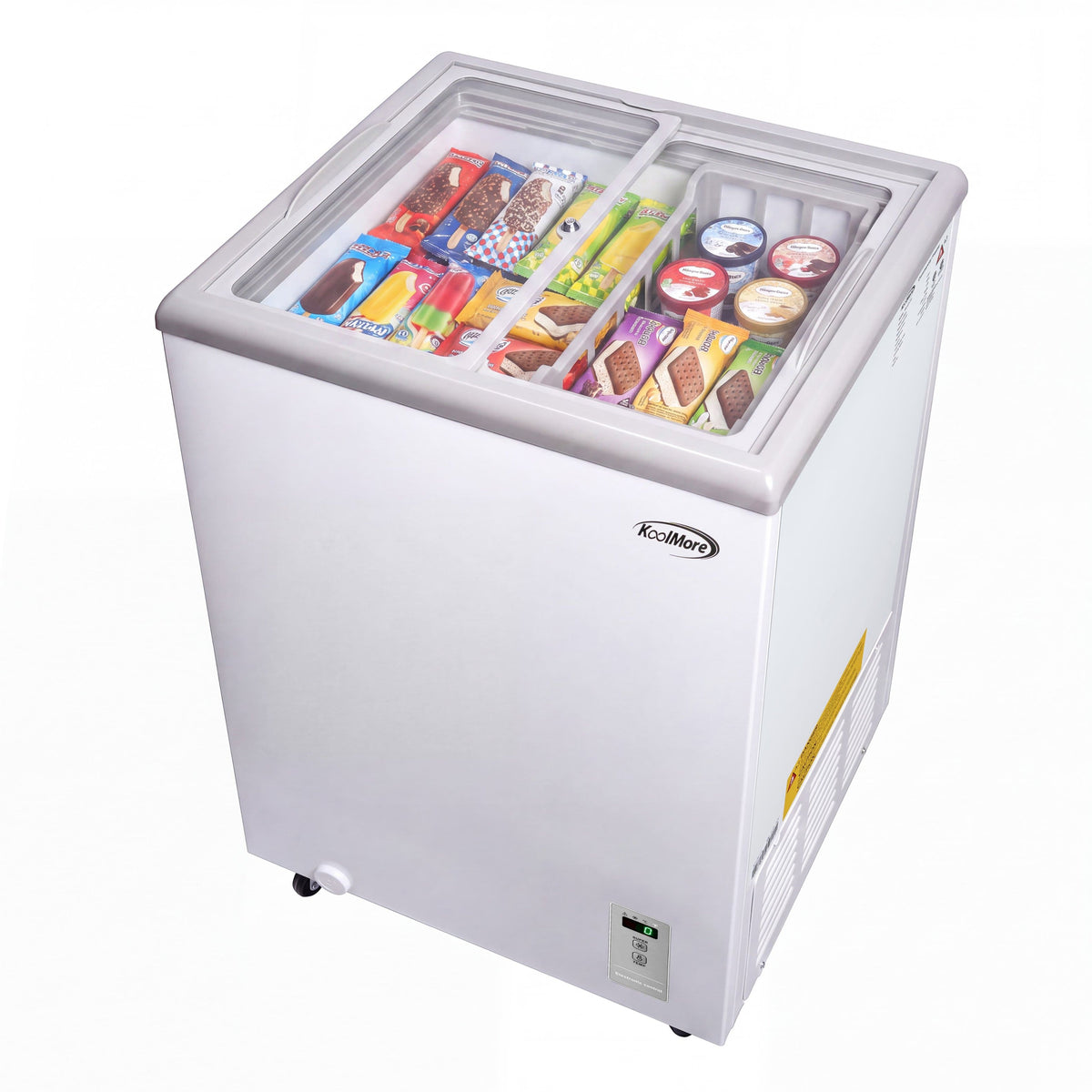 Koolmore - 22 in. Commercial Flat Top Ice Cream Display Freezer, 3.7 Cu. Ft. (KM-ICD-37C) - White