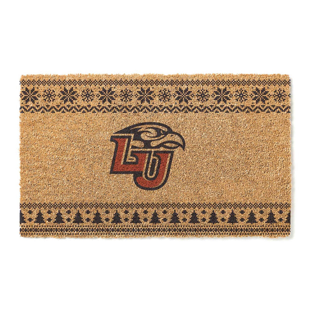 Front. Jardine - Liberty Flames 18" x 30" Holiday Coir Doormat - Brown.