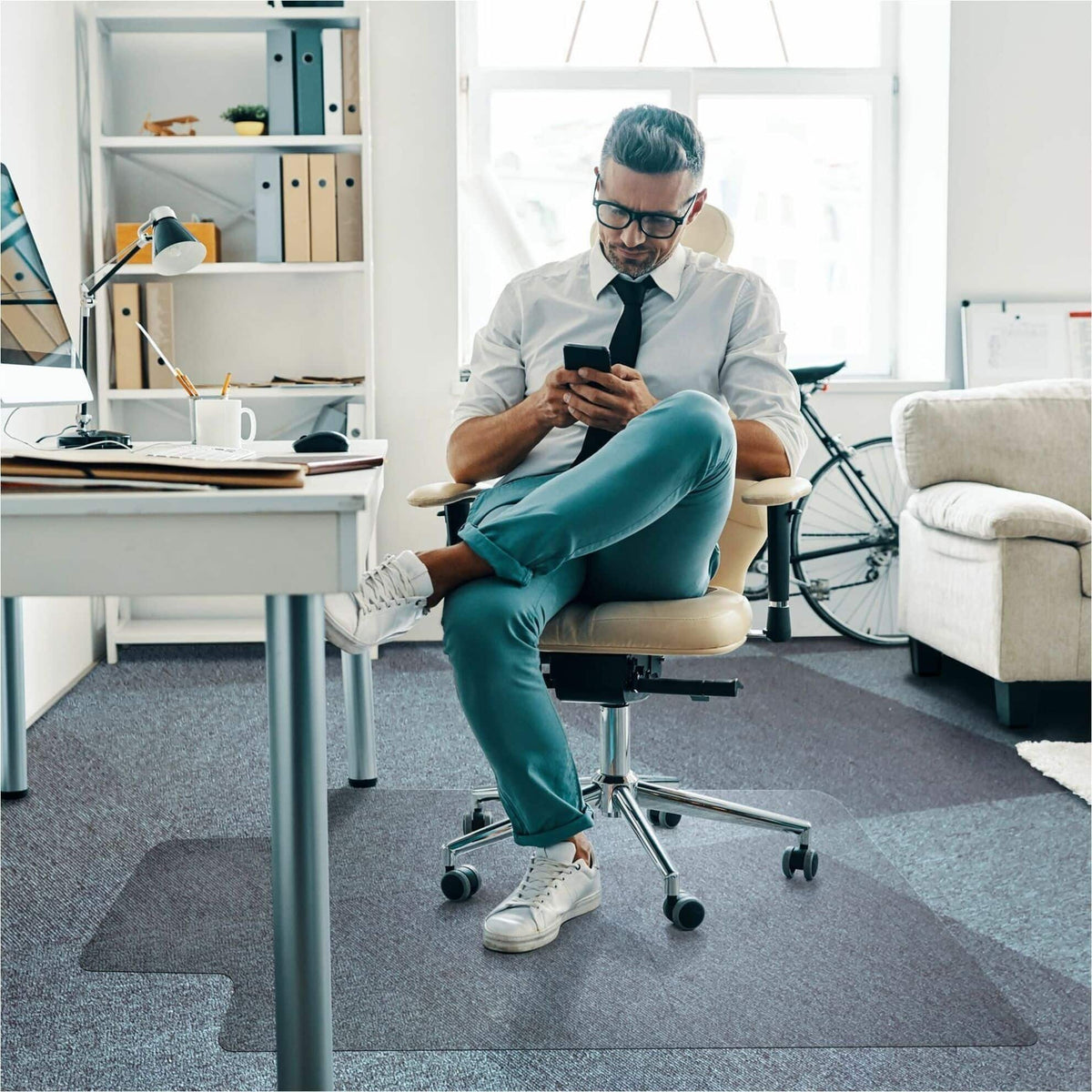 Floortex - Ultimat Polycarbonate Lipped Chair Mat for Carpets over 1/2'' - 35'' x 47'' - Clear