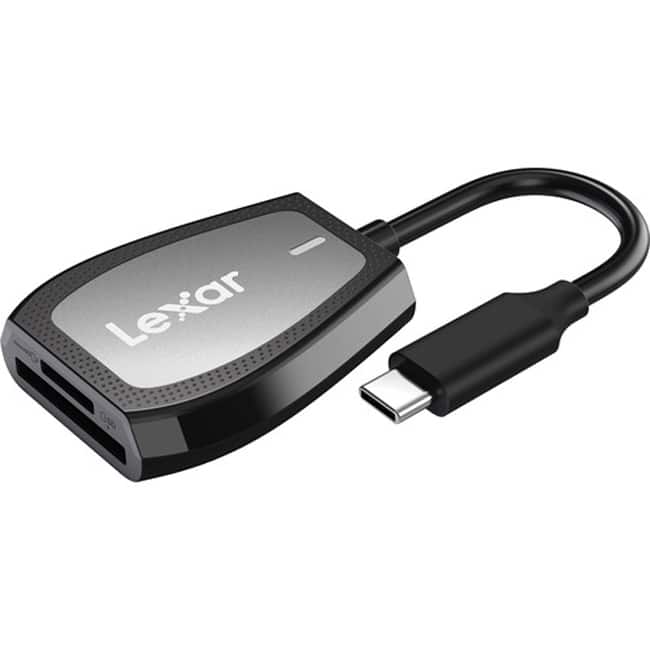 Lexar - Professional USB Type-C Dual-Slot Card Reader LRW470U-RNHNU - Black