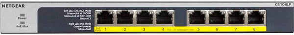 NETGEAR - 8-Port 10/100/1000 Gigabit Ethernet PoE/PoE+ Unmanaged Switch - Gray