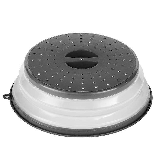 Front. VEVOR - 2PCS Microwave Splatter Covers, 10.4" Collapsible Microwave Lid for Food, 300°F Heat-Resistant PP Splatter Guard - Black.