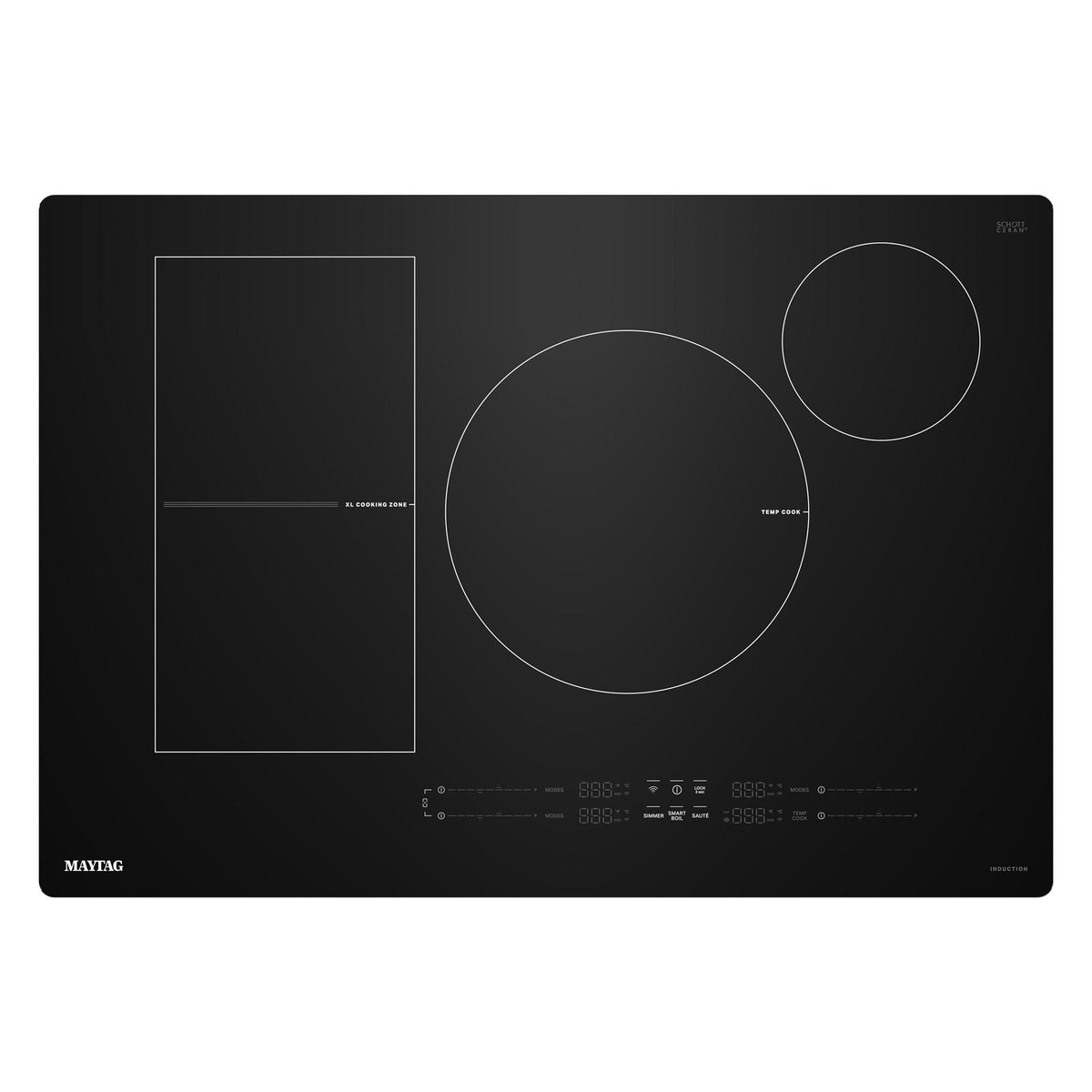 Maytag - 30 inch Wide 4 element Electric Induction Cooktop with Power Boost - Black
