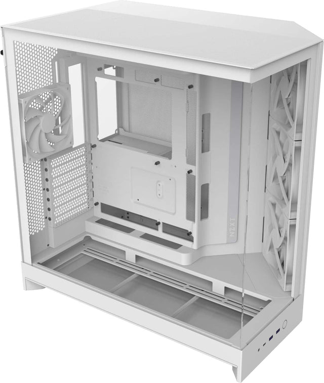 Front. NZXT - NZXT - H9 Flow 2025 ATX Mid-Tower Dual-Chamber PC Case - White.
