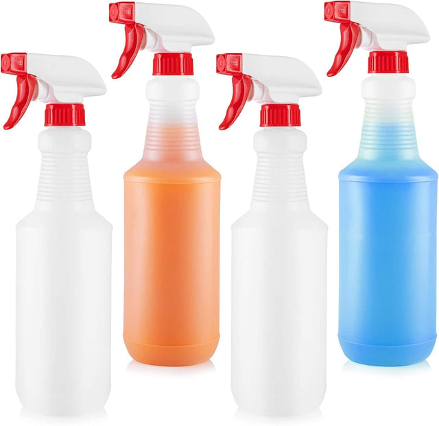 Front. Zulay Kitchen - Zulay Home 16 oz Spray Bottle 4 Pack - Heavy Duty Cleaning Spray Bottles For Cleaning Solutions - White.