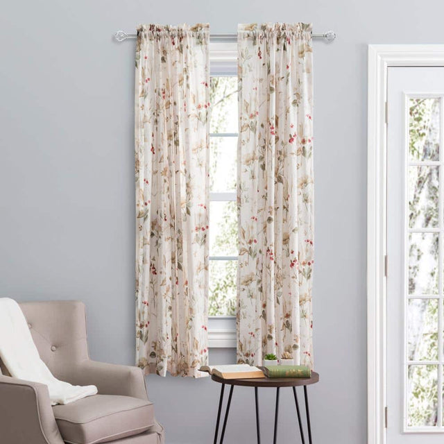Front. Ellis Curtain - Ellis Curtain Sophia Rod Pocket Tailored Panel - 48x84" Multi - Multi.