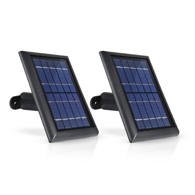 Front. Wasserstein - Solar Panel for Ring Spotlight Camera Battery and Ring Stick Up Camera Battery (2-Pack) - Black.