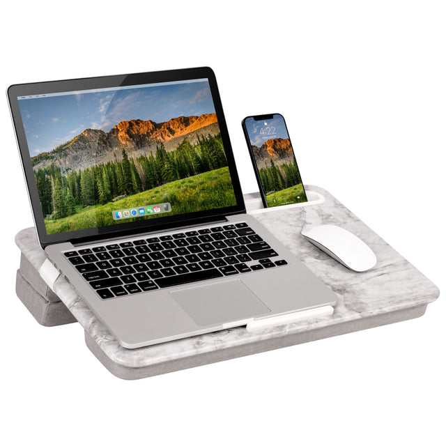 Front. LapGear - LAPGEAR Elevation Lap Desk - White Marble.