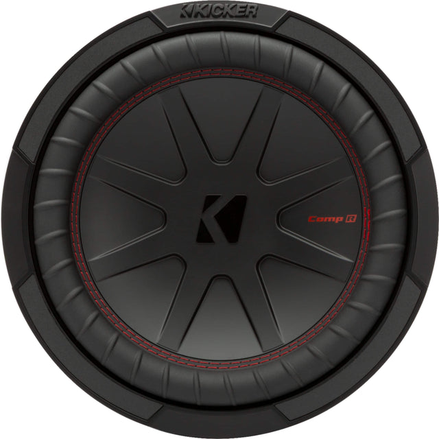 Front. KICKER - CompR 10" Dual-Voice-Coil 2-Ohm Subwoofer - Black.