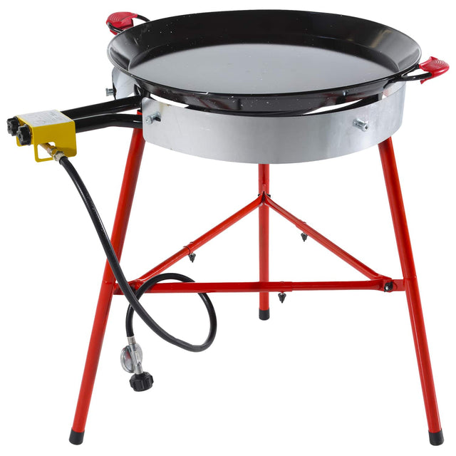 Front. Ringg - Pro Outdoor Propane Flat Top Cooking Kit, 24" Enameled Steel Pan, Dual Burner, Stand for Camping and Backyards - Multicolored.