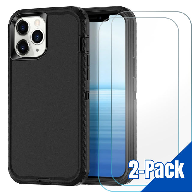 Front. Entronix - Entronix Bundle for iPhone 13 Pro Max - Heavy Duty Case & 2 Clear Screen Protectors - Black.