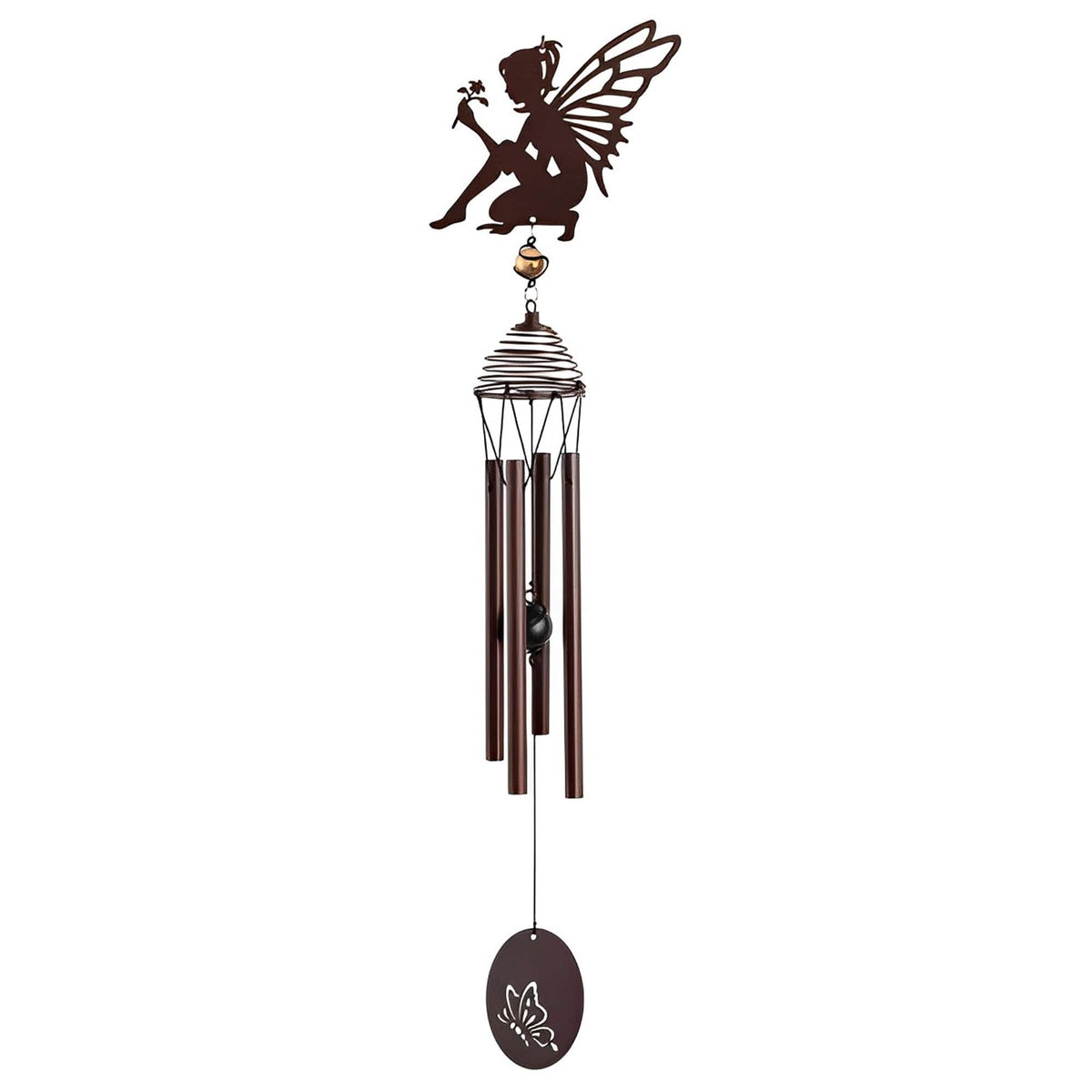FC Design - 27" Long Metal Brown Fairy Wind Chime Outdoor Patio or Garden Hanging Decoration