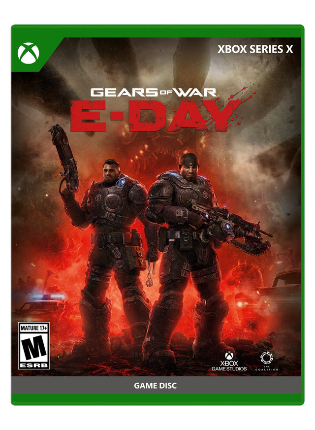XBOX SERIES X  
GEARS OF WAR  
E-DAY  
MATURE 17+  
M ESRB  
GAME STUDIOS COALITION  
GAME DISC