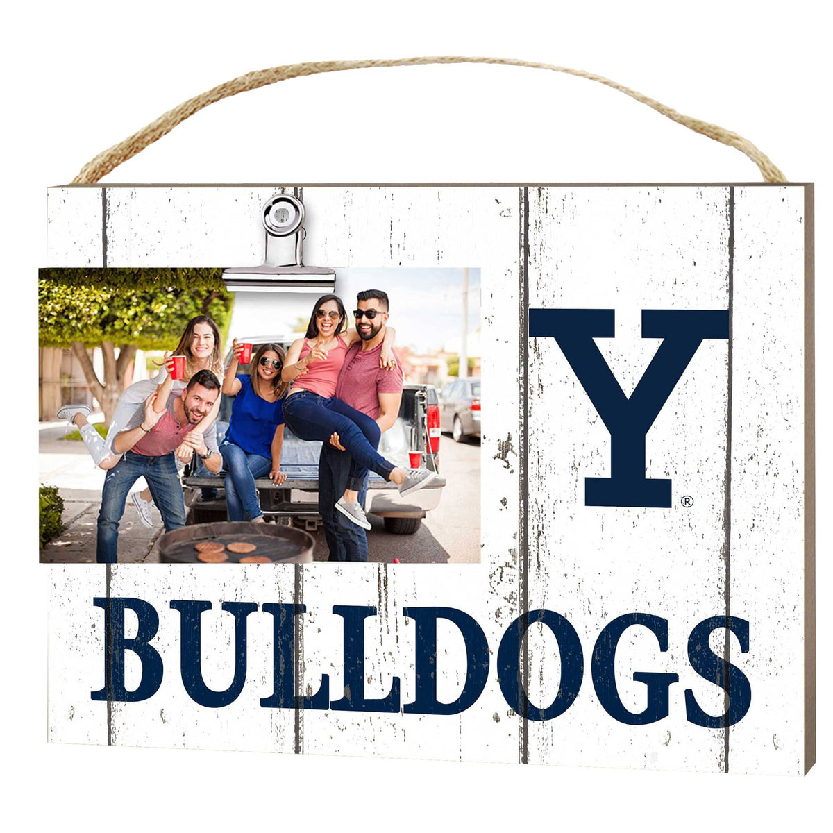 Jardine - Yale Bulldogs 8" x 10" Weathered Clip It Frame - White