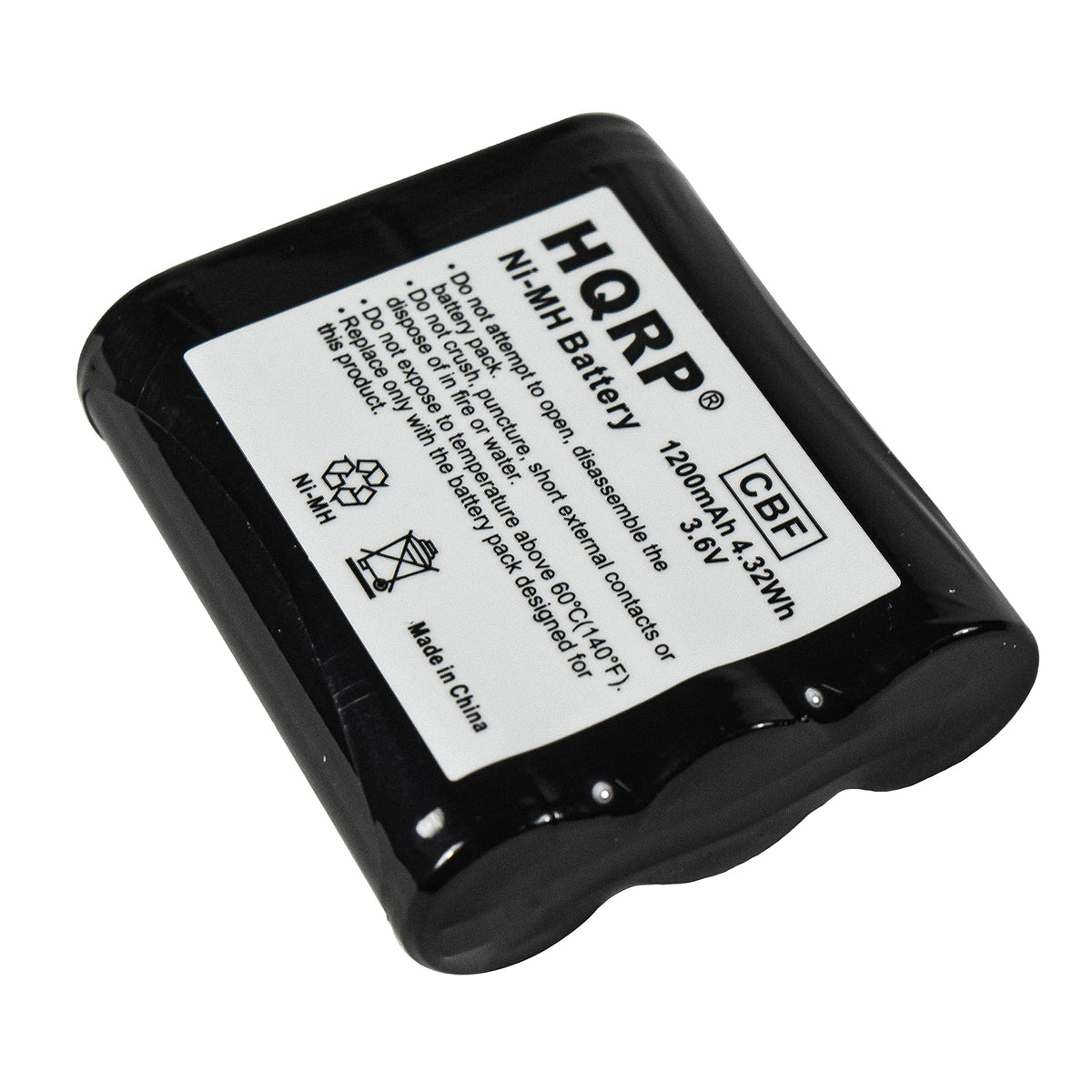 HQRP - Cordless Phone Battery 3.6 V 1200 mAh for Panasonic HHR-P402 P-P511 N4HKGMA00001 Replacement