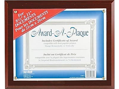 Nu-Dell - Economical Wood Certificate Frame - Mahogany
