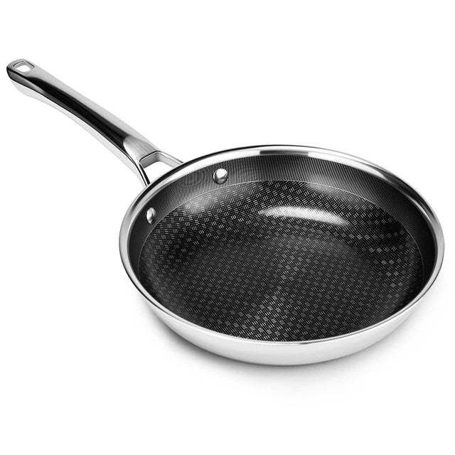 Front. Winado - 10-Inch Nonstick Frying Pan Tri-Ply Stainless Steel with Ergonomic Handle for Familie, Apartment, All Cooktop Compatible - Silver.