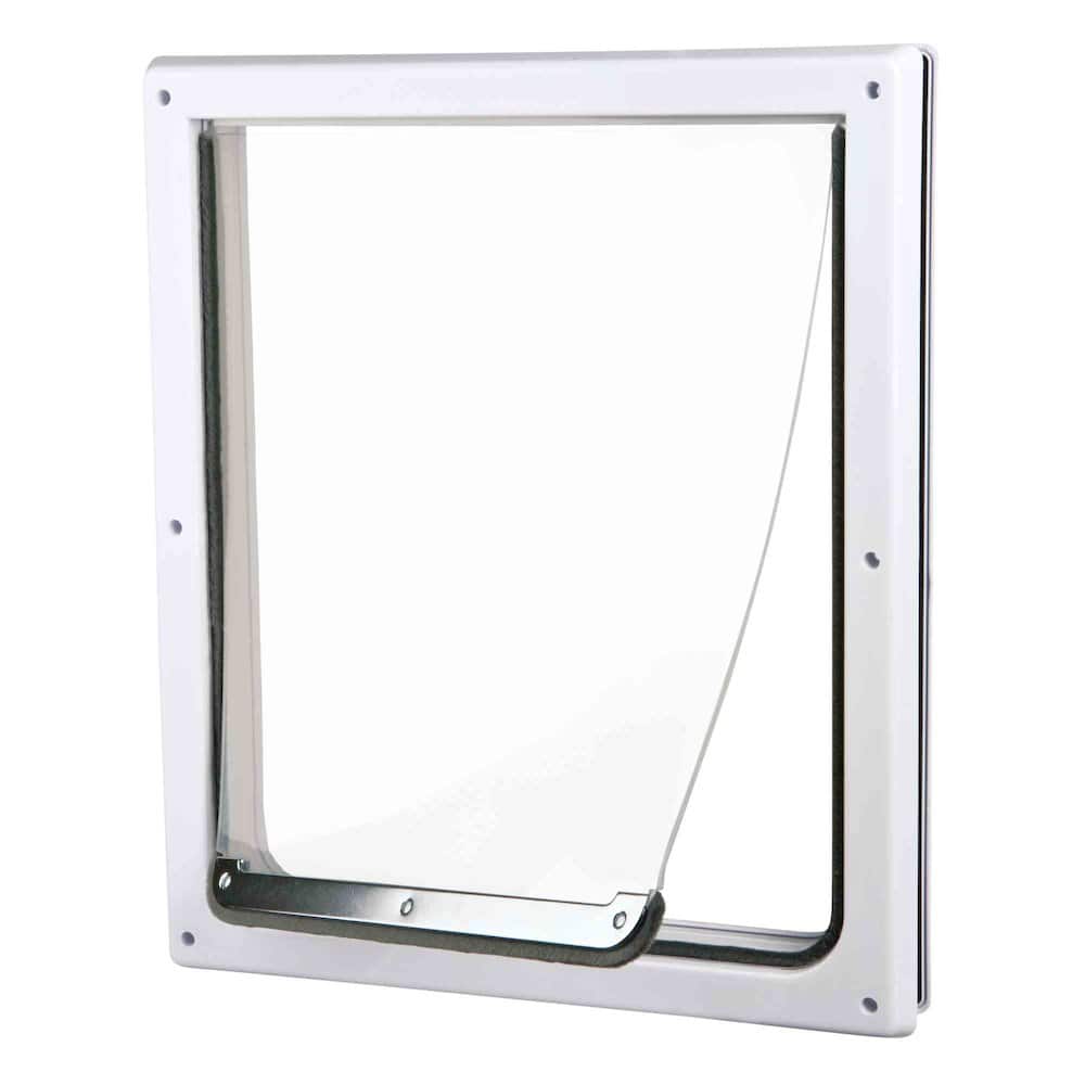 TRIXIE - 2-Way Pet Door for Doors with Lockable Panel, For Medium to Large Dogs - White