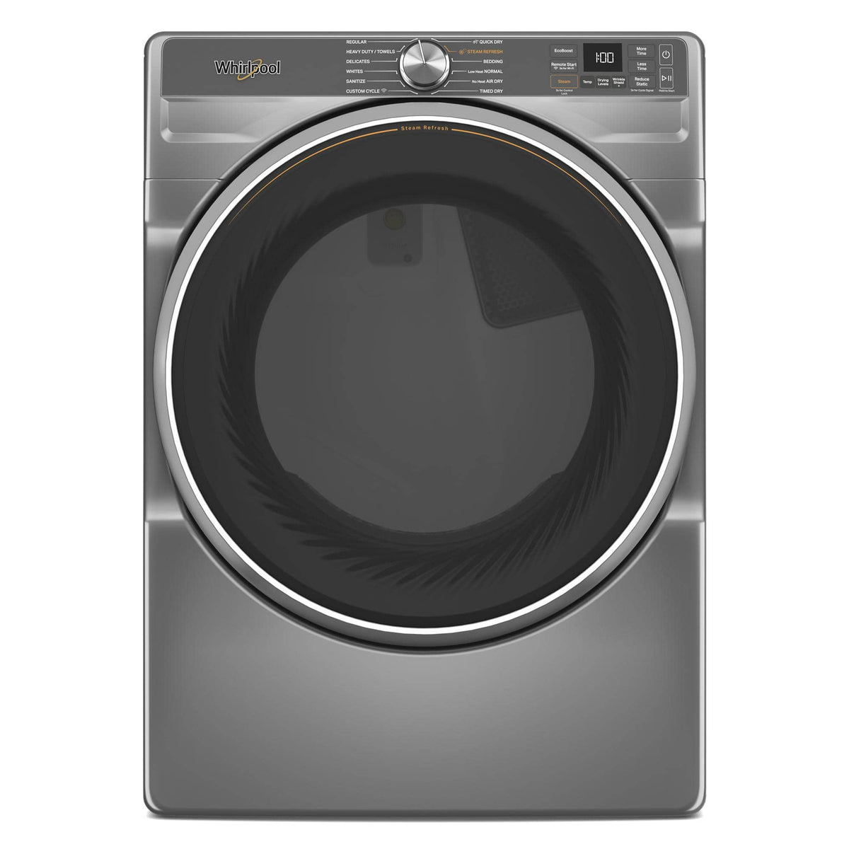 Whirlpool - 7.4 Cu. Ft. Smart Front Load ENERGY STAR Gas Dryer with Steam Capabilities - Silver