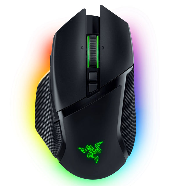Front. Razer - Basilisk V3 Pro Optical Gaming Mouse with HyperScroll Tilt Wheel - Black.