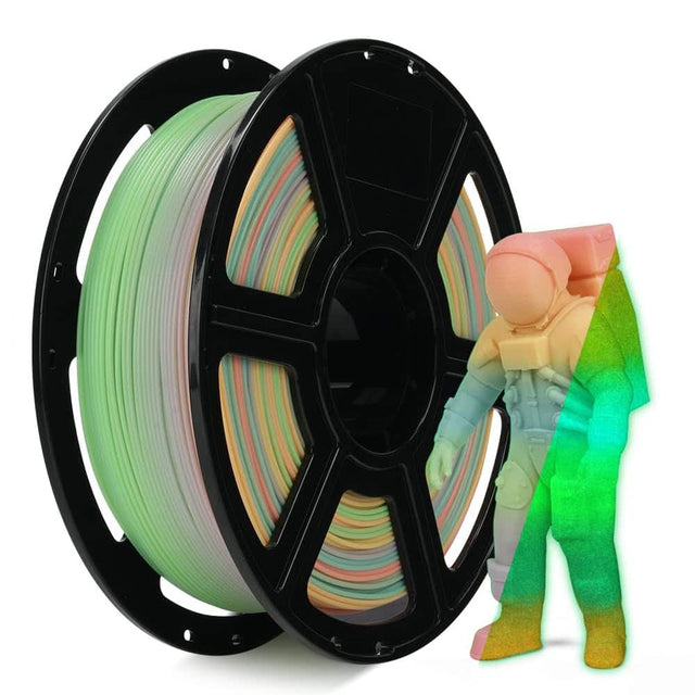 Front. Flashforge - Rapid Glow in the Dark PLA Filament 1.75mm for FDM 3D Printers, High-Speed 500mm/s, Luminous 1kg Spool - Luminous Melody.