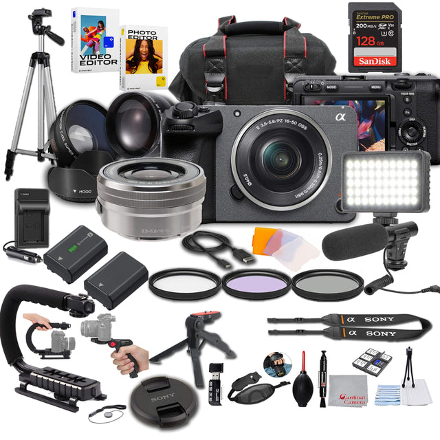 PHOTO EDITOR  
VIDEO EDITOR  
SanDisk Extreme PRO 200MB/s 128GB  
HOOD  
SONY E 3.5-5.6/PZ 16-50 OSS  
SONY E 3.5-6.8/16-50 OSS  
SONY  
Cardinal Camera