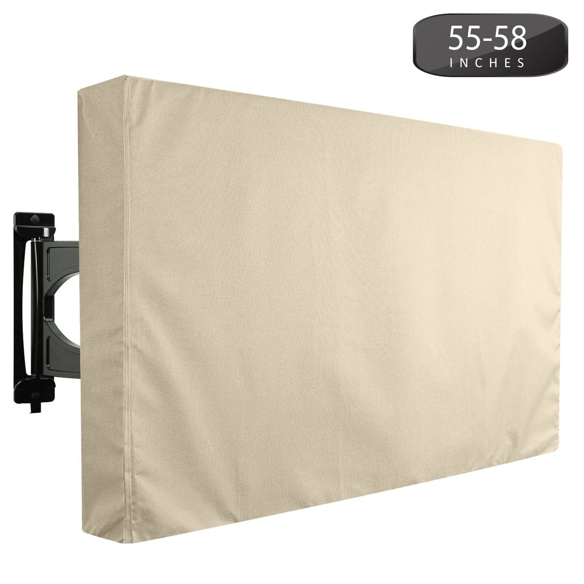 KHOMO GEAR - Outdoor TV Cover for 55" to 58" Inch TV – Weatherproof Protector for Flat Screen TVs - Beige