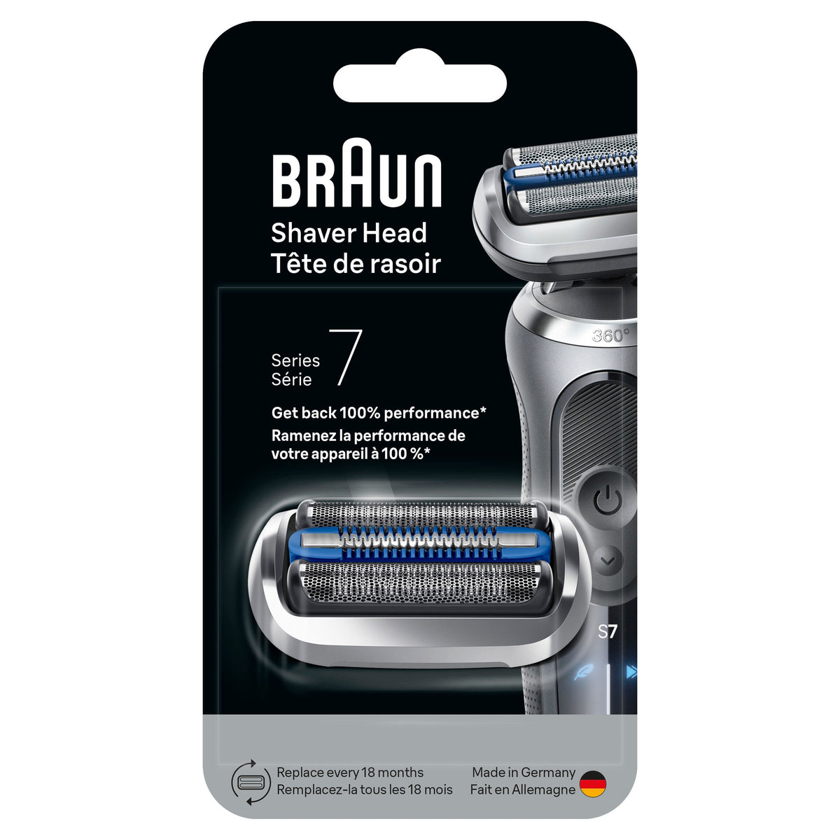 Braun - Series 7 Electric Shaver 74S Replacement Head, Compatible with 70, 71, 72, and 73 Generation Shavers - Silver