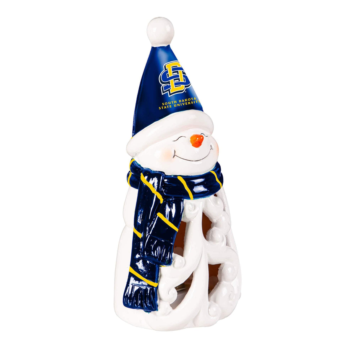 Evergreen Enterprises - South Dakota State Jackrabbits LED 8" Snowman Lit Garden Statue - Black